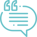 testimonial Green message icon